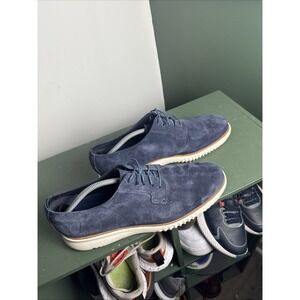 Cole Haan Zerogrsand Plain Toe Men' s Dk Blue Oxfords Suede Shoes, Sz 11m